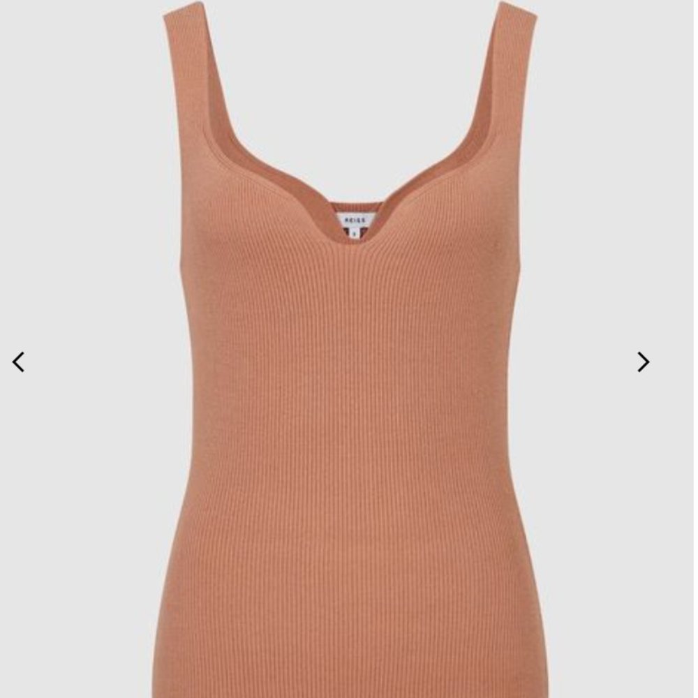 Reiss Daisy Sweetheart Neck Top, size M, Nude